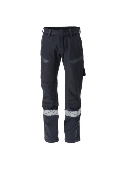 Kalhoty s kolenními kapsami Černá modrá/hi-vis žlutá (Velikost 58)