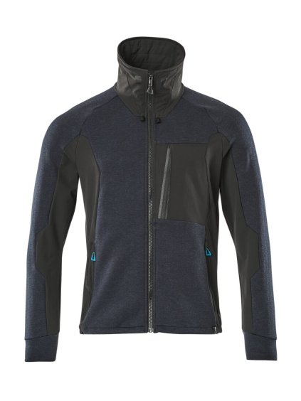 Mikina se zipem Černá modrá/černá (Velikost XS)