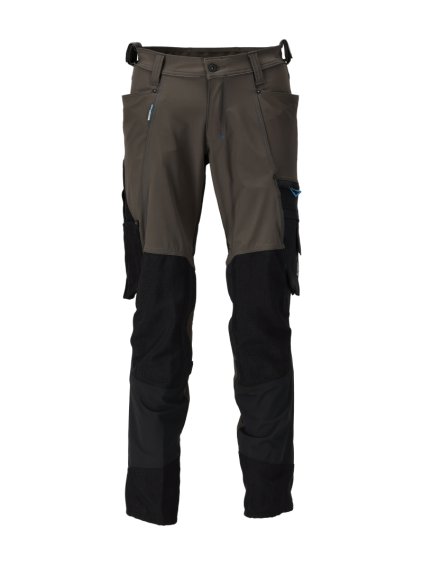 Kalhoty s kolenními kapsami Tmavě antracitová/černá (Velikost 68)