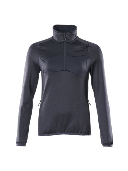 Fleecová mikina s polovičním zipem Černá modrá (Velikost XS)