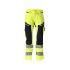Kalhoty s kolenními kapsami Hi-vis žlutá/černo modrá (Velikost 68)