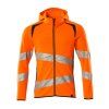 Mikina s kapucí na zip Hi-vis oranžová/černo modrá