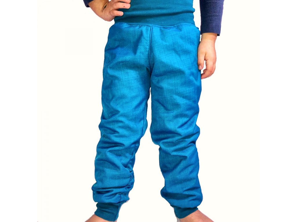 Sportovní kalhoty pro deti - petrolejový "beranek"