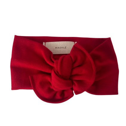 Bavlněná čelenka s mašlí - CHRISTMAS RED