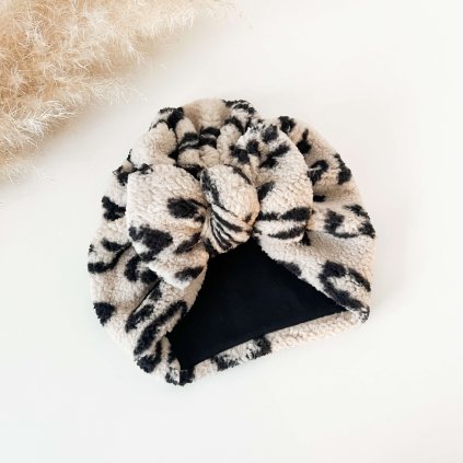 Dívčí turban s mašlí TEDDY LEOPARD