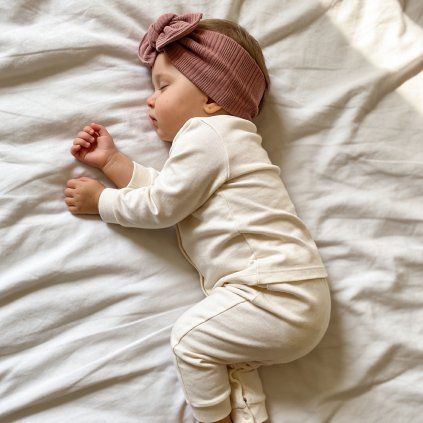 Bavlněná čelenka s mašlí - CLAY