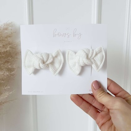 Mašličky na sponce vafle 2 ks - WHITE