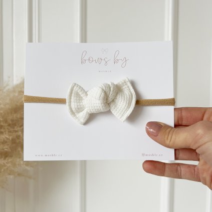 Čelenka pro miminko vafle - mini - WHITE