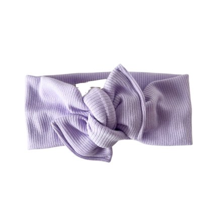 Bavlněná čelenka s mašlí - PASTEL LILA