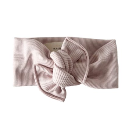 Bavlněná čelenka s mašlí - PINK POWDER