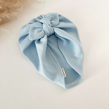 Dívčí turban s mašlí  - PASTEL BLUE