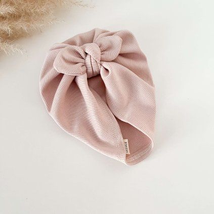 Dívčí turban s mašlí  - PINK POWDER