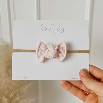 Čelenka pro miminko pointelle - mini - BABY PINK