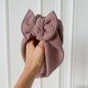 Dívčí turban s mašlí vaflový - OLD MAUVE