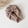 Dívčí turban s mašlí vaflový - ALMOND