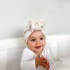 Dívčí turban s mašlí vaflový - CREAM