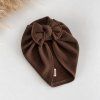Dívčí turban s mašlí vaflový - CHOCOLATE BROWNIE