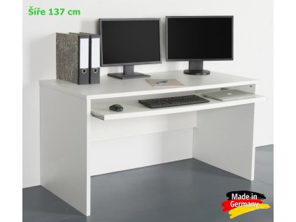 pc počítačový, psací stůl bílý 137 + 160cm A2