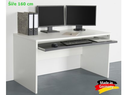 pc počítačový, psací stůl bílý 137 + 160cm A2
