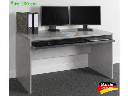 pc počítačový, psací stůl šedý beton (9)b