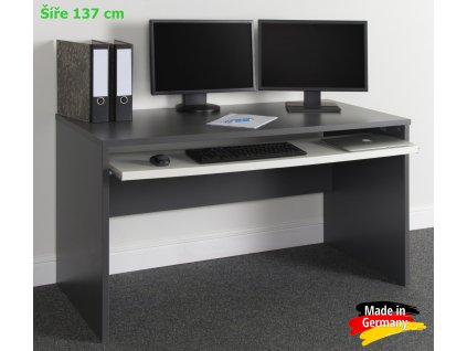 psací, pc počítačový stůl šedá grafit (4)a