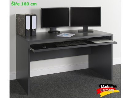 psací, pc počítačový stůl šedá grafit (9)b