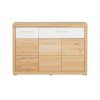Široká komoda z masivu jádrový buk/bílá matná MDF  BERLIN-S02-1BN