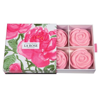 LA ROSE, Fragonard,4 kusy, mýdla v krabičce, 4x 50g