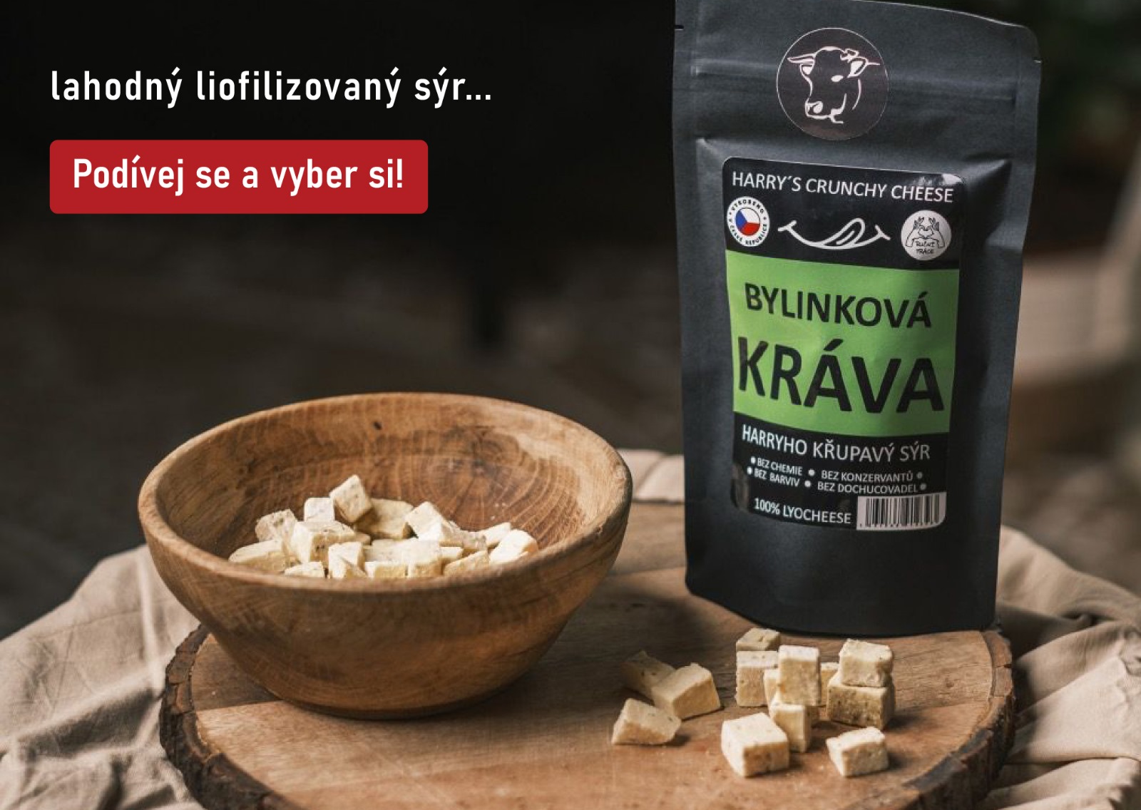 Lahodný lyofilizovaný sýr...