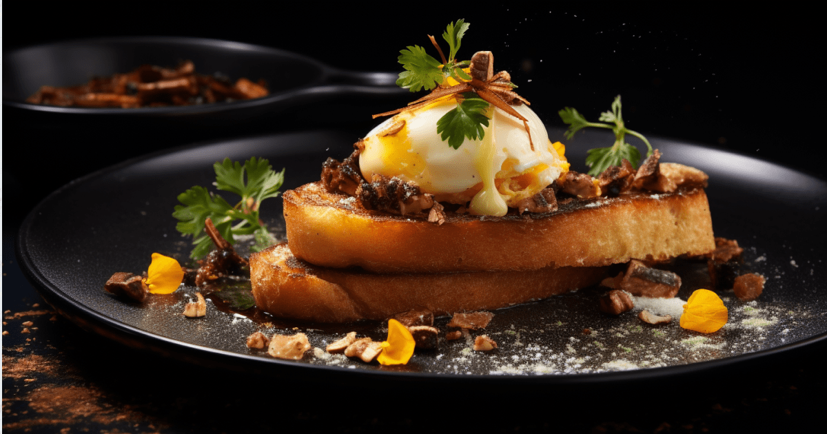 Mandlový francouzský toast s biltongovým práškem