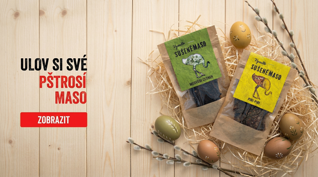 Velikonoční limitovaná edice pštrosího sušeného masa Vysušto s kraslicemi