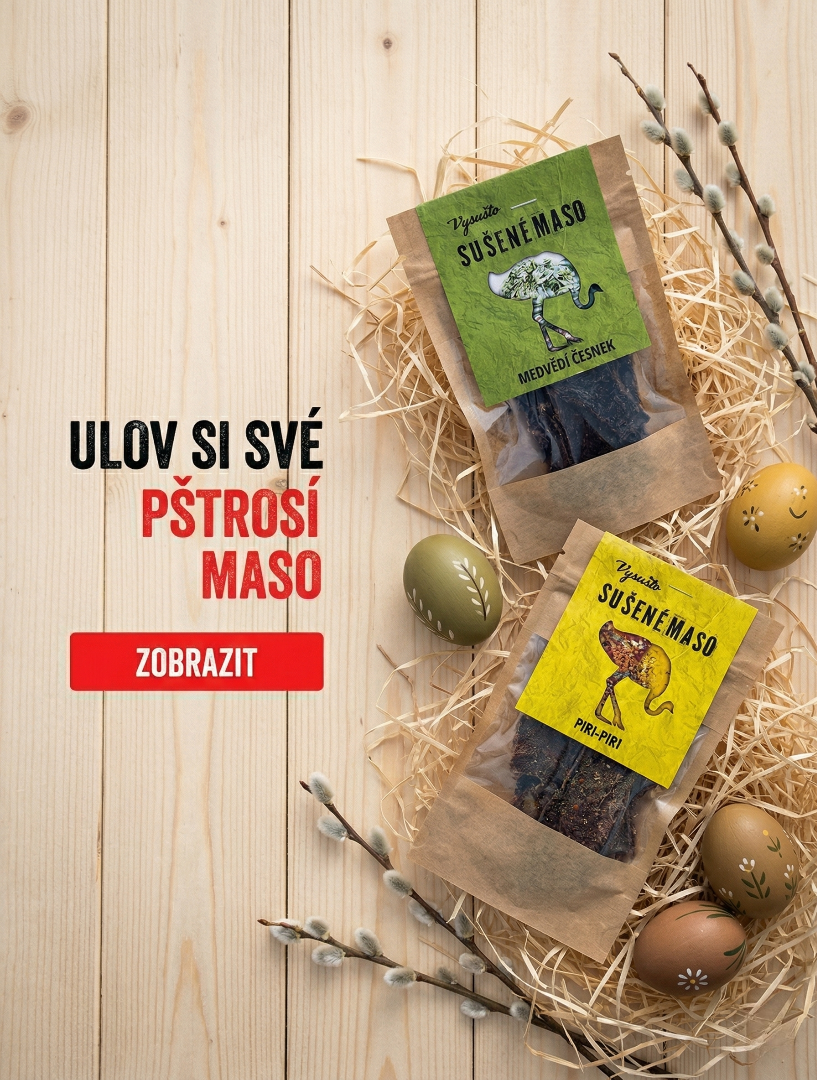 Velikonoční limitovaná edice pštrosího sušeného masa Vysušto s kraslicemi