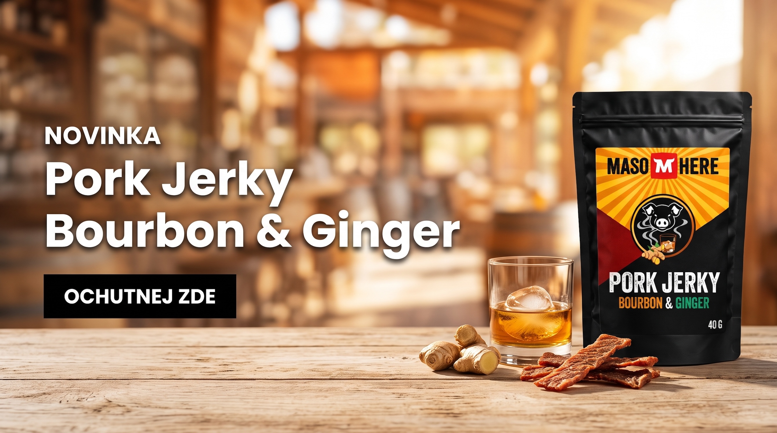 Pork Jerky Burbon & Ginger