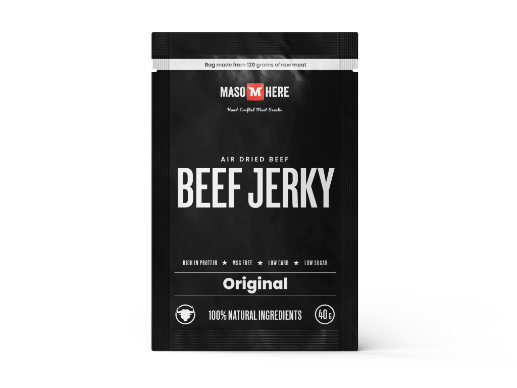 Levně Maso Here Beef Jerky Original