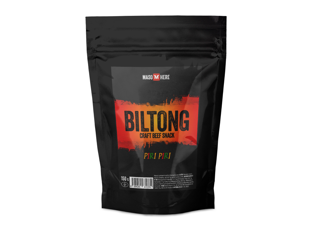 Levně Maso Here Hovězí Biltong Piri Piri 150g