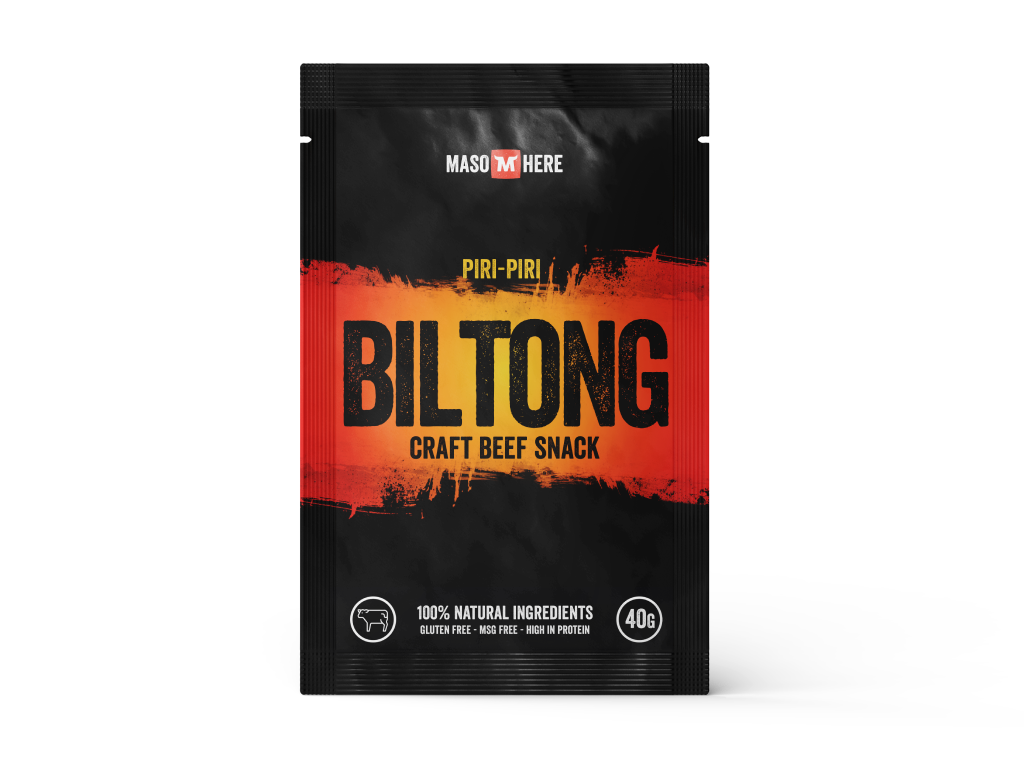 Levně Maso Here Hovězí Biltong Piri Piri 40g