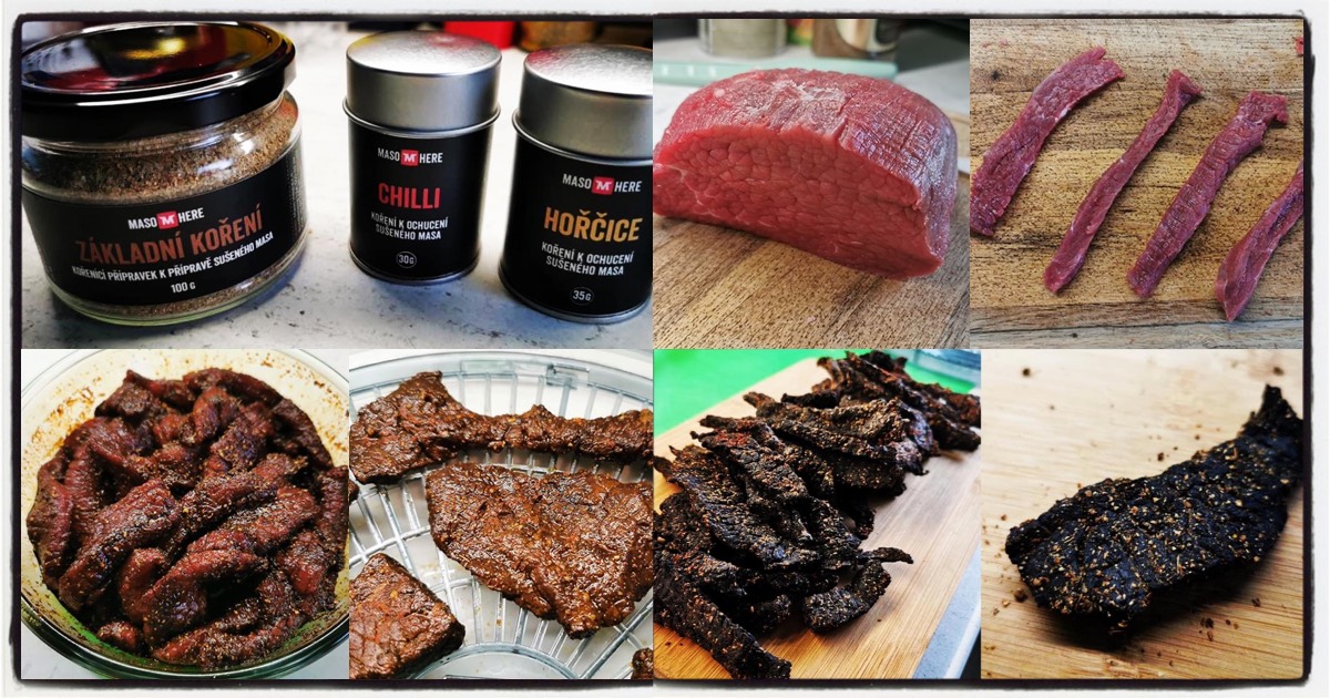 Recept na hoädzie jerky marinované v koreniacej zmesi Maso Here