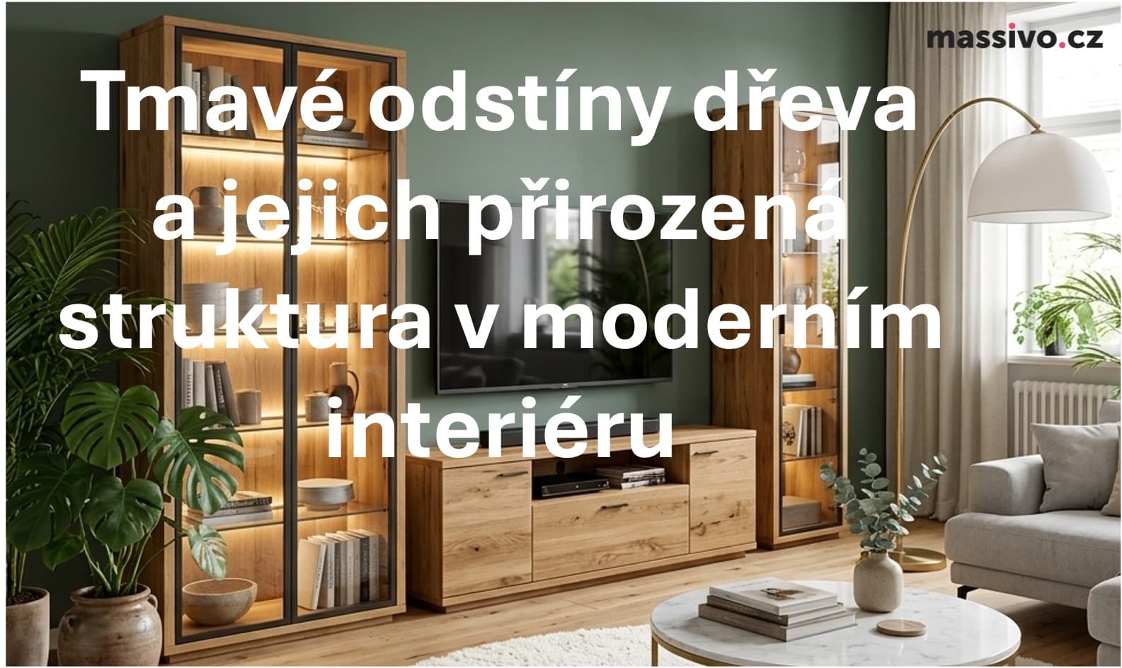 Tmavé odstíny dřeva a jejich přirozená struktura v moderním interiéru