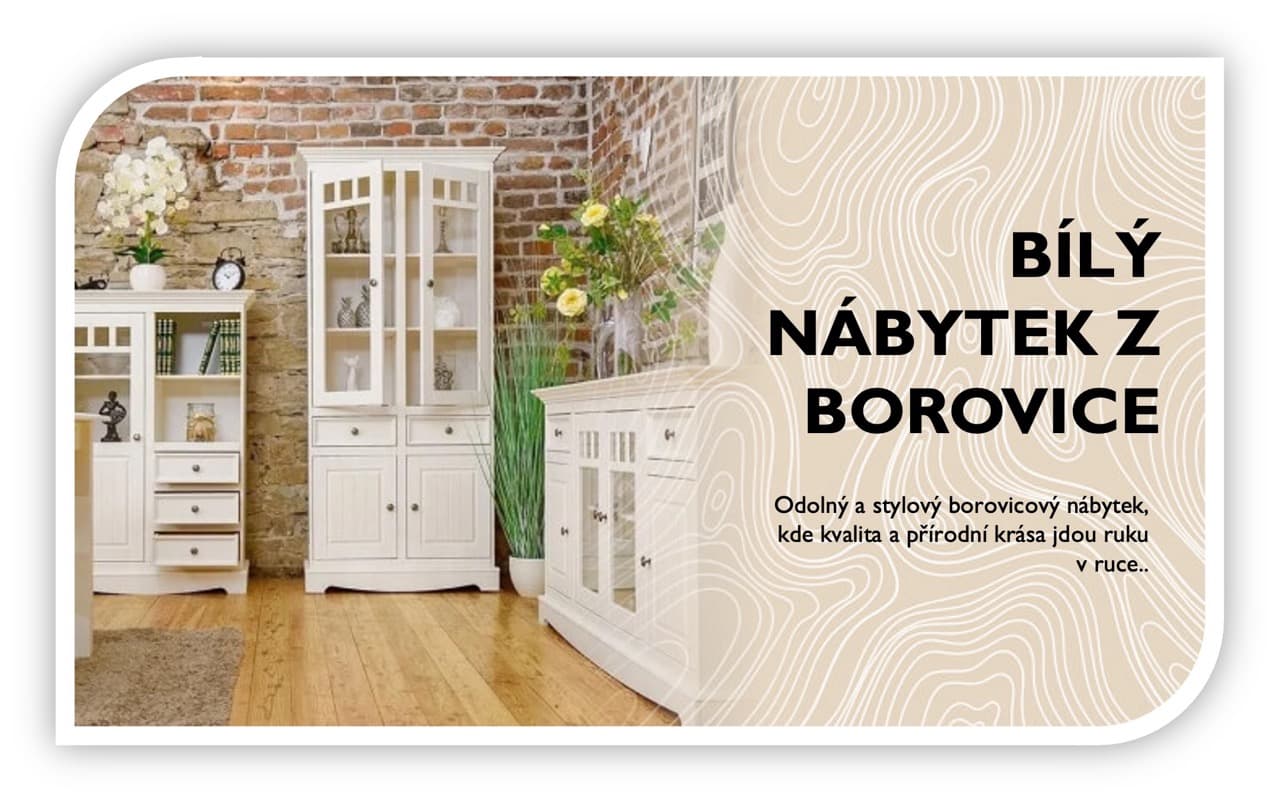 Bíly nábytek z borovice