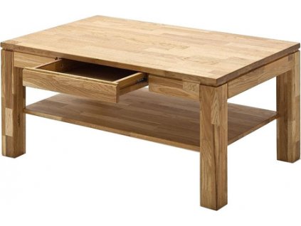 Konferenční stolek Meryn se šuplíkem, dub, masiv