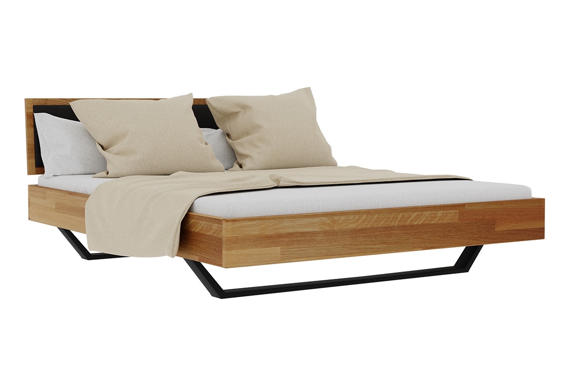 Dubová postel Wigo Soft 140x200 cm, dub, masiv