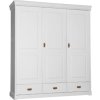 Šatní skříň 3D Toskania, bílá, masiv, borovice, TAHOMA