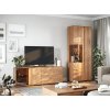 TV komoda Collodi, prosklená, dub, masiv (165 cm) - obývací stěna