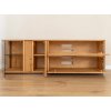 TV komoda Collodi, prosklená, dub, masiv (165 cm) - otevřená
