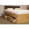 Postel Winten (Breten) 180x200 cm s úložným prostorem, dub masiv - úložný prostor