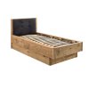 Postel Orion 90x200 cm s úložným prostorem, dub masiv
