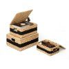 Pletené košíky s víkem z vodního hyacintu (3v1 - boho) - set