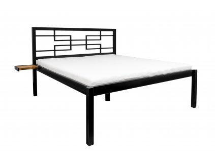 Kovová postel 180x200 cm, Industriální styl, černá