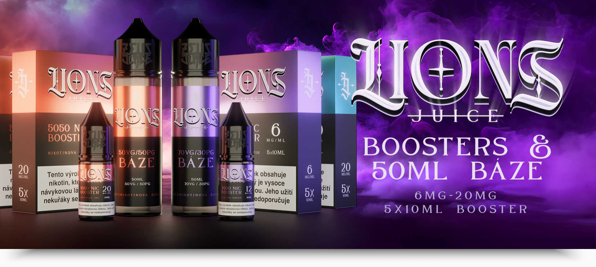 Nikotinové báze (Boostery) - Lions Juice | Mastervaper.cz - velkoobchod e-cigarety