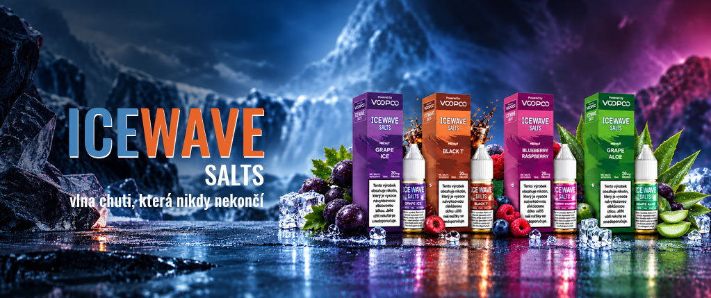 ICEWAVE SALTS – e-liquid s nikotinovou solí do elektronické cigarety, výběr příchutí 10 a 20 mg